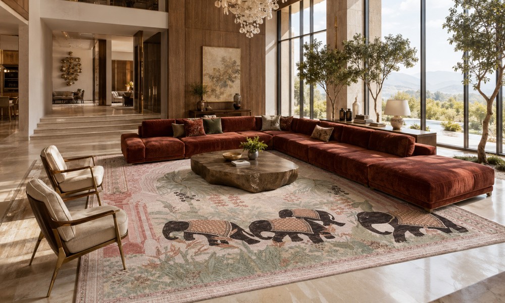 Rug Placement Guide for L-Shaped Sectional Sofas